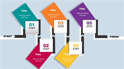 5 Steps Curved Timeline Slide In Powerpoint Youtube