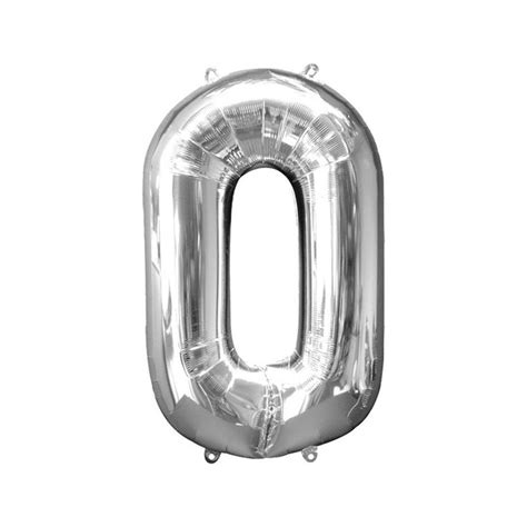 Amscan 34 Foil Balloon Silver Number 0 Party Time From