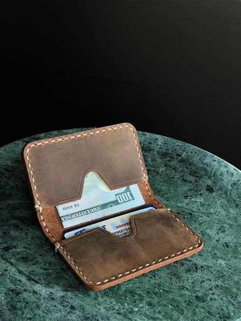 Minimalist Leather Wallet Distressed Leather Wallet Etsy