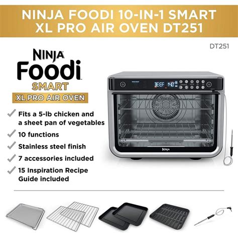 Ninja Dt251 Foodi 10 In 1 Smart Xl Air Fry Oven And Toaster