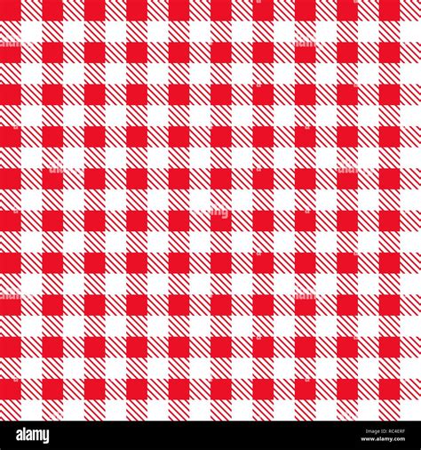 Red And White Tablecloth Pattern Vector Illustration Seamless