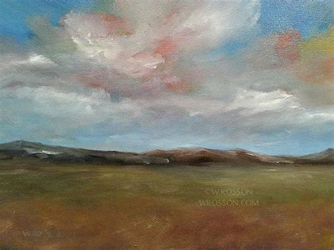 Prairie Sky Original Painting Landscape With Clouds Home Oil Painting