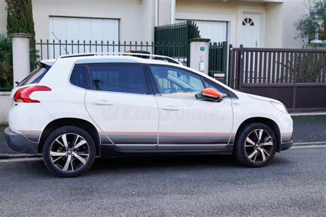 New Peugeot 2008 White Car Suv Gt Line Side Street View Editorial Stock
