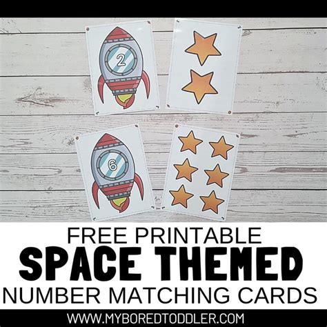 Free Printable Space Number Matching Cards 0 10 My Bored Toddler