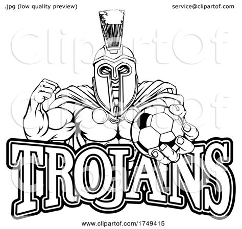 Trojan Spartan Soccer Football Sports Mascot By Atstockillustration