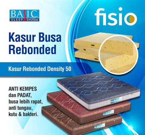 Kasur Busa Rebonded Basic Fisio Ukuran 200x200 Density 50 Tebal 24 Cm
