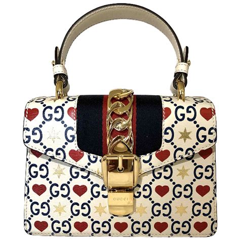 Pre Owned Gucci Sylvie White Leather Handbag Modesens