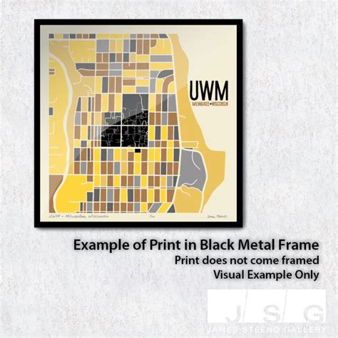 Uwm Milwaukee Wisconsin University Campus Art Map Print By Etsy