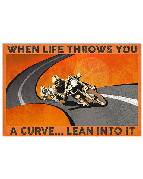 The Best Selling When Life Throws You A Curve Lean Into It Vintage Poster