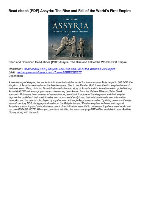 Read Ebook PDF Assyria The Rise And Fall Of The World S First Empire