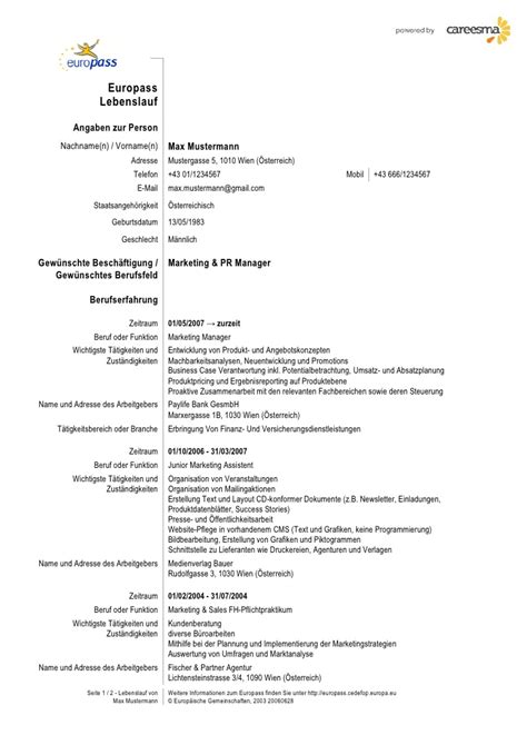 The names of our parents and details about them. CV Europass Vorlage