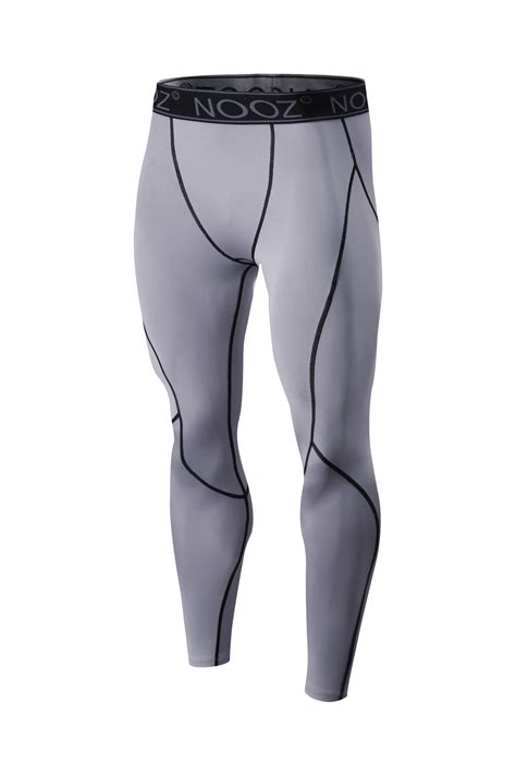 nooz men s compression baselayer legging running tights black white gray ebay