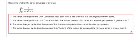 Solved Determine Whether The Series Converges Or Diverges