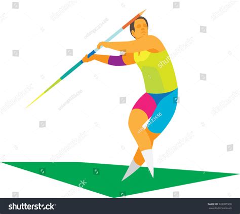 Young Athlete Is Javelin Thrower Stock Vector Illustration 378905998