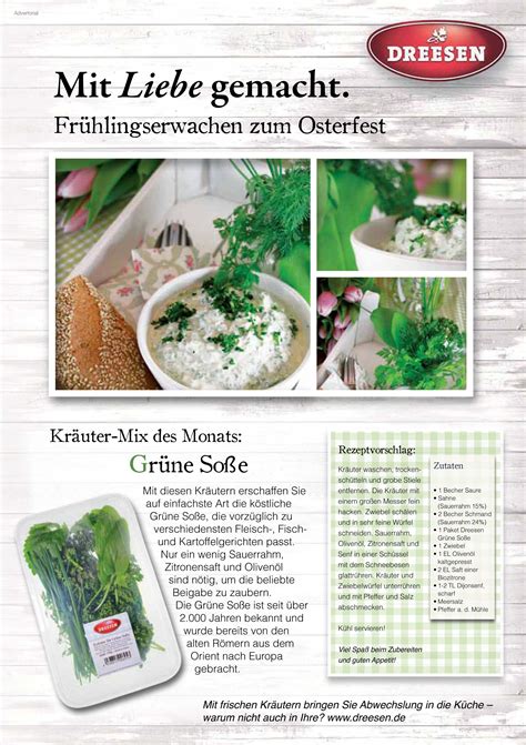 Die grüne soße ist eine mischung, welche aus sieben einzelkräutern besteht und saisonal bedingt aus folgenden kräutern bestehen kann besonders gut eignet sich diese mischung zur zubereitung von frankfurter grüne soße oder aber auch als kleines überraschungspaket für die küche. Kräuter Dreesen | Brigitte Roos-Puscher