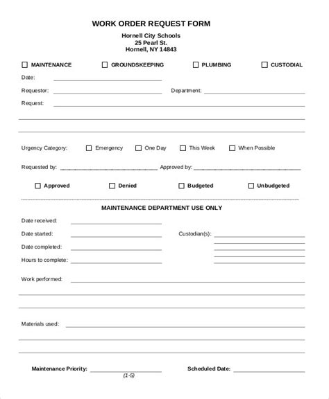 11 Work Order Forms Free Samples Examples Format Download Free