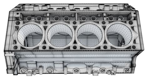 Printable V8 Engine Block 3d Model Cgtrader