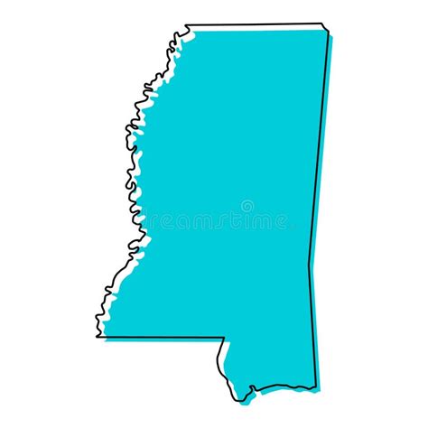 Mississippi Map Shape United States Of America Flat Concept Icon