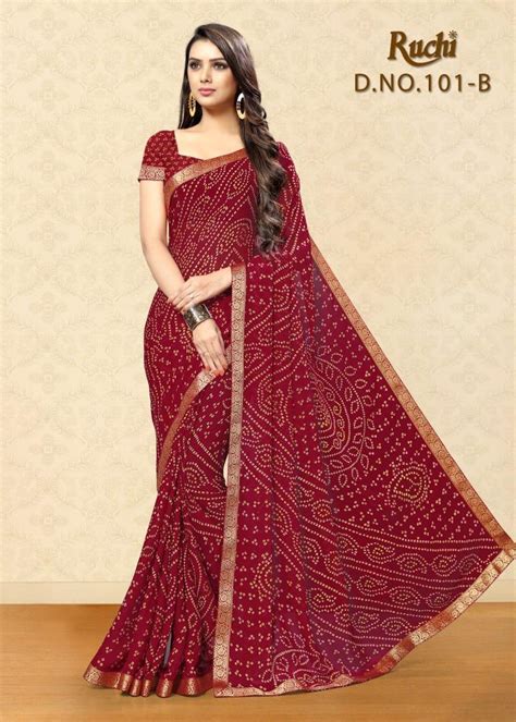 Ruchi Saree Jamkudi Chiffon Bathni Printed Regular Wear Sarees Collection At Wholesale Rate