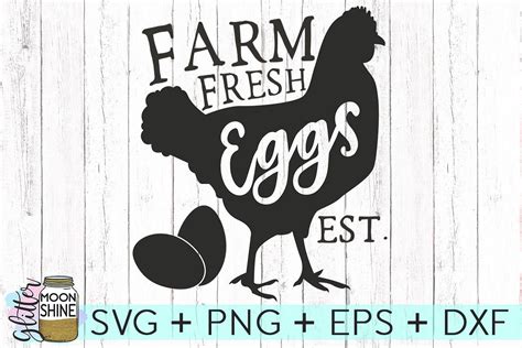 Farm Fresh Eggs Svg Dxf Png Eps Cutting Files