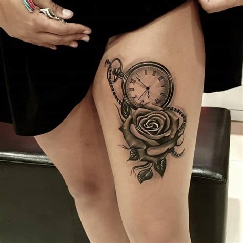 Cool 3d timberland clock and rose tattoos on arm. 30 Best Rose And Clock Tattoo That Look Simply Amazing ⋆ ...