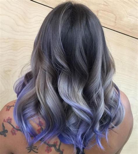 20 Shades Of The Grey Hair Trend Blonde Blue Hair Hair