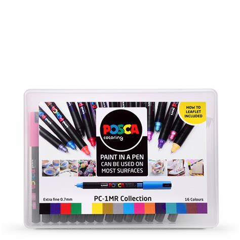 Posca Marker Pc 1mr Ultra Fine Pin Tip 07mm Assorted Colours