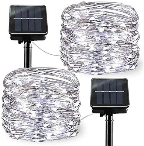 Chinety Upgraded Solar Powered String Lights 2 Pack 8 Modes 100 Led