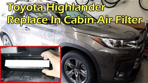Toyota Highlander In Cabin Filter Replacement Youtube