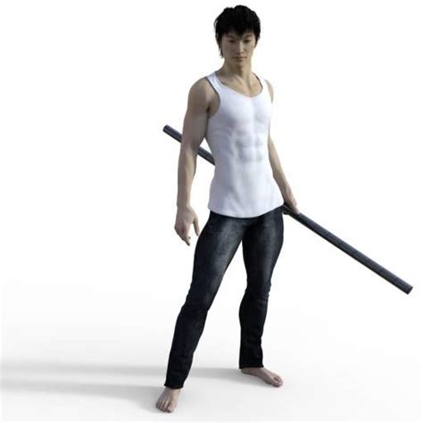 Figure Drawing Pose Of Male Martial Art Casual Action Standing And