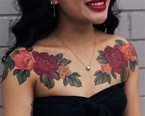 Flower Tattoos Chest Chest Tattoos For Women Tattoos Cool Chest Tattoos