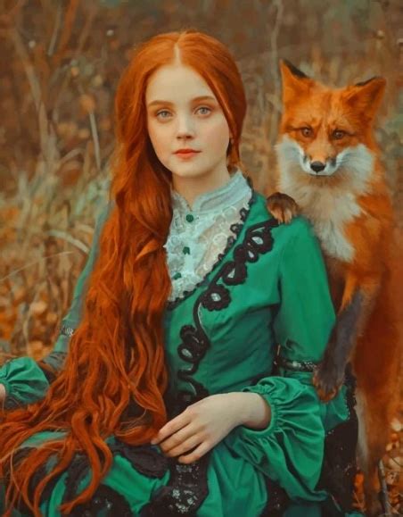 Ginger Girl With Fox