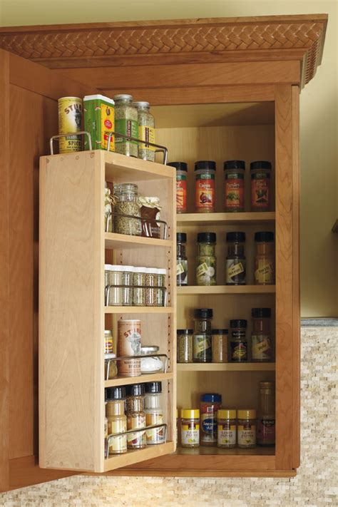 Dinner plate pull out organizer drawer slide out shelves llc. Wall Spice Rack Cabinet - Schrock Cabinetry