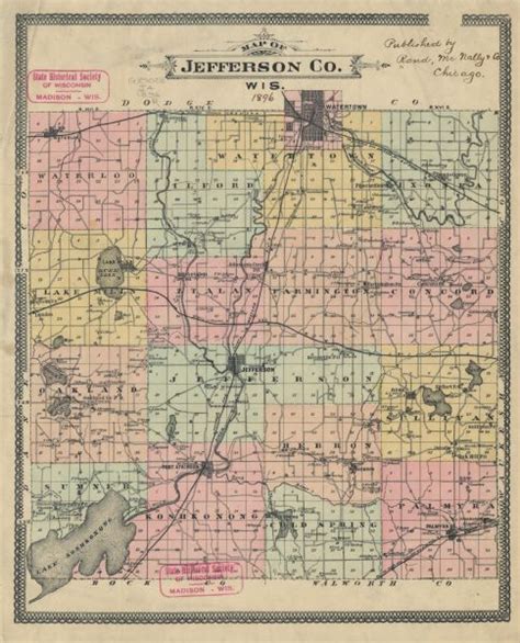 Map Of Jefferson County Wisconsin Map Or Atlas Wisconsin