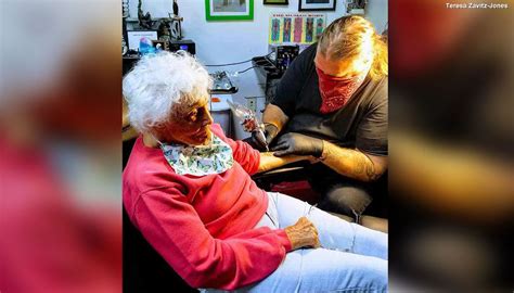 103 Year Old Woman Gets Her First Tattoo After Covid 19 Lockdown