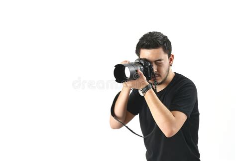 A Young Photographer Busy At Work Stock Image Image Of Photograph