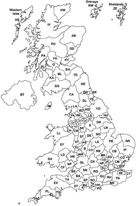 Postcode Areas Covering The East Of England