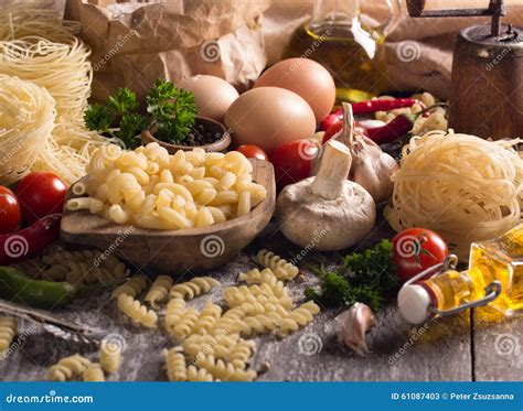 Various Pastas Stock Image Image Of Background Parsley 61087403