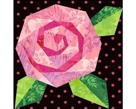 rosie s rose paper pieced quilt block pattern pdf flower quilt patterns paper pieced quilt