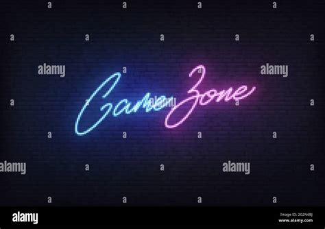 Game Zone Neon Sign Glowing Game Zone Lettering Stock Vector Image