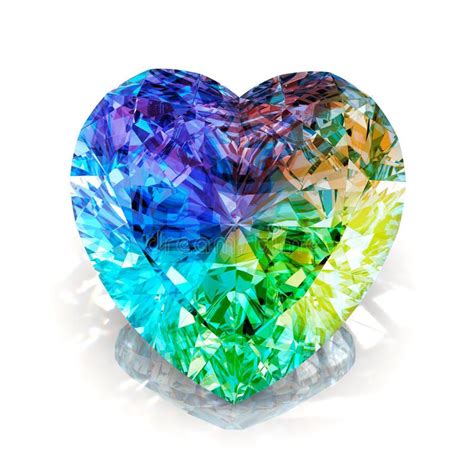 Rainbow Heart Shape Diamond Beautiful Shape Emerald Image With