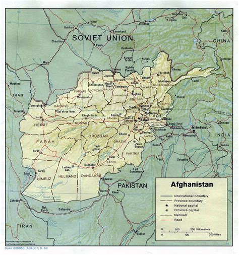 Detailed Political And Administrative Map Of Afghanistan With Relief