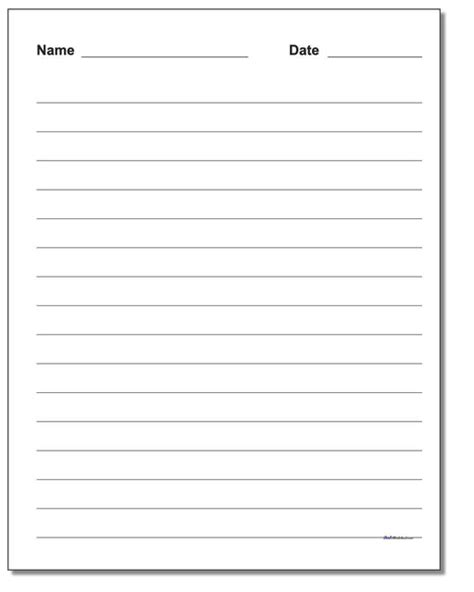 Handwriting Paper Printable Lined Paper With Name