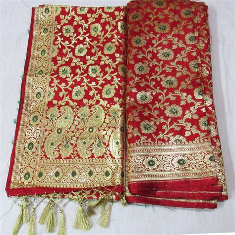 Nepali Wedding Saree Red Banarasi Saree Katan Silk With Etsy
