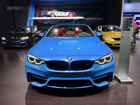 The bmw m4 competition convertible in a bmw individual san marino blue exterior paintwork. 2017 NYIAS: BMW M4 Convertible with Competition Package