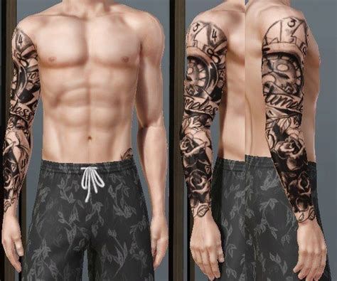 Ts3xcas Tattoo 140 Timeless Sleeve Sims 4 Tattoos Sims 4 Male