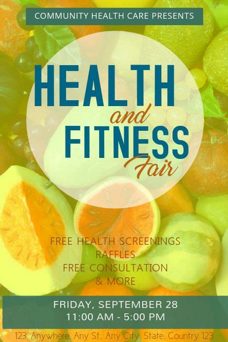 Green Health And Fitness Poster Template Health Fair Health Health