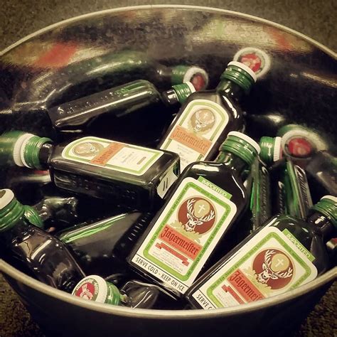 A Bucket Full Of Jäger Mini Bottles That Should Be Enough For Tonight