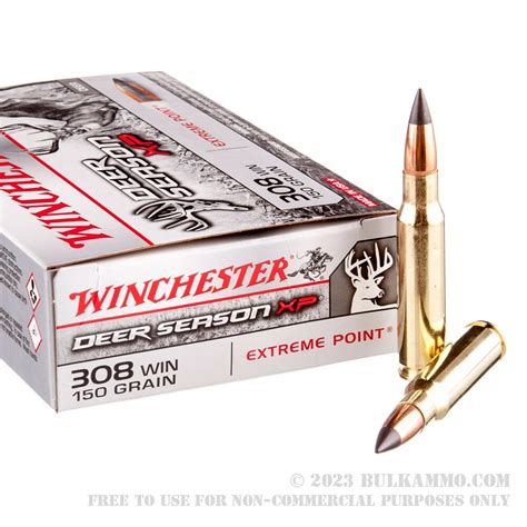 20 Rounds Of Bulk 308 Win Ammo By Winchester 150gr Extreme Point