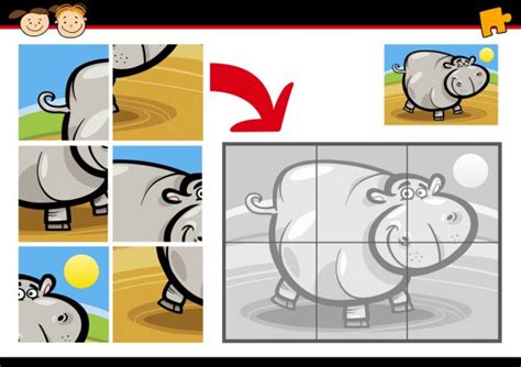 Square Shape With Cartoon Hippo — Stock Vector © Izakowski 12107558